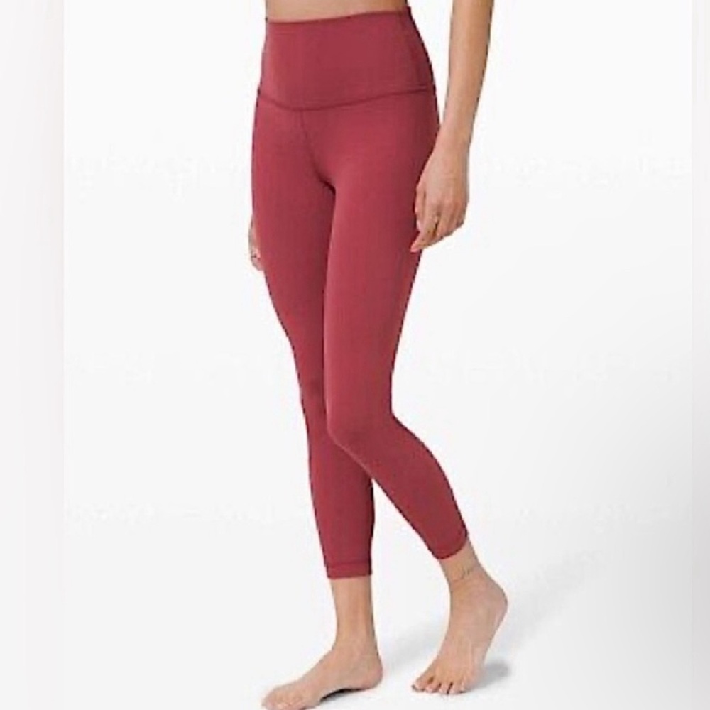 Lululemon Wunder Under Brownish Red*High Waist 7/8 length Leggings*Size 8